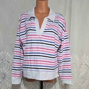 T By TALBOTS Striped Shirt/Top Sz Large
